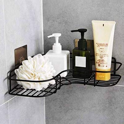 ONSUR Bathroom Shelf Wall Mounted for Soap Shampoo Scrub Etc Metal Bathroom Corner Shelf with 2 Self Adhesive Space Seving Solution - Image 2