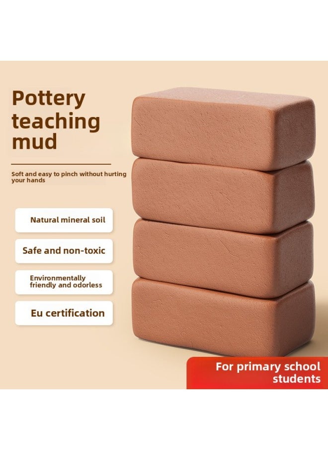 Generic - Clay Barbecue Clay Clay Free Special Clay Sculpture Handmade Kindergarten Primary School Students Clay Clay Children-Color:★Hot-selling Store [4 Packs Of Yellow Clay + Storage Box + 12 Colors Of Acrylic Paint + Palette] Free 10-piece Set + Oil Paper * 4 - Image 1