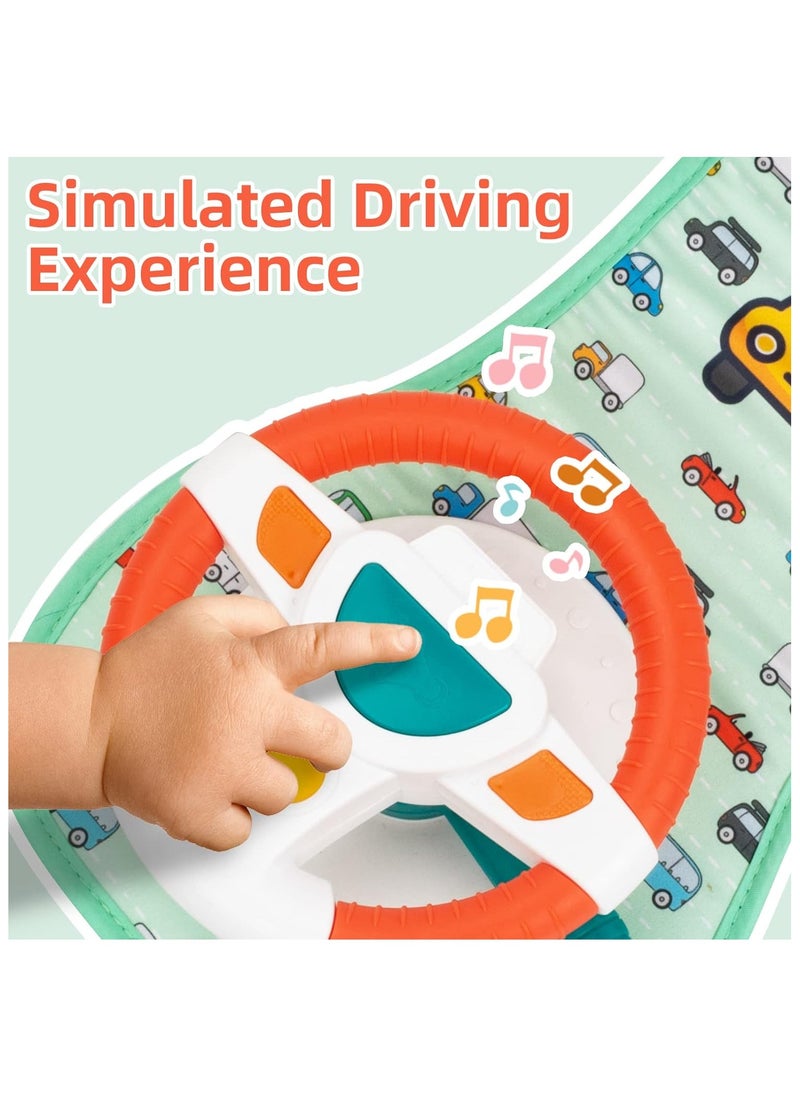 HUANGER Baby Car Seat Toys for Infants with Mirror Carseat Toys Steering Wheel with Music Lights Driving Sounds Car Seat Toy Baby Toys 18+ Months.  - Image 4