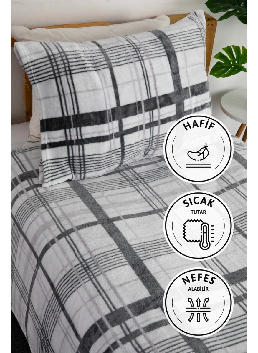 Favora - 2 Piece Woolly Single Blanket Bedspread Set - G - Image 1