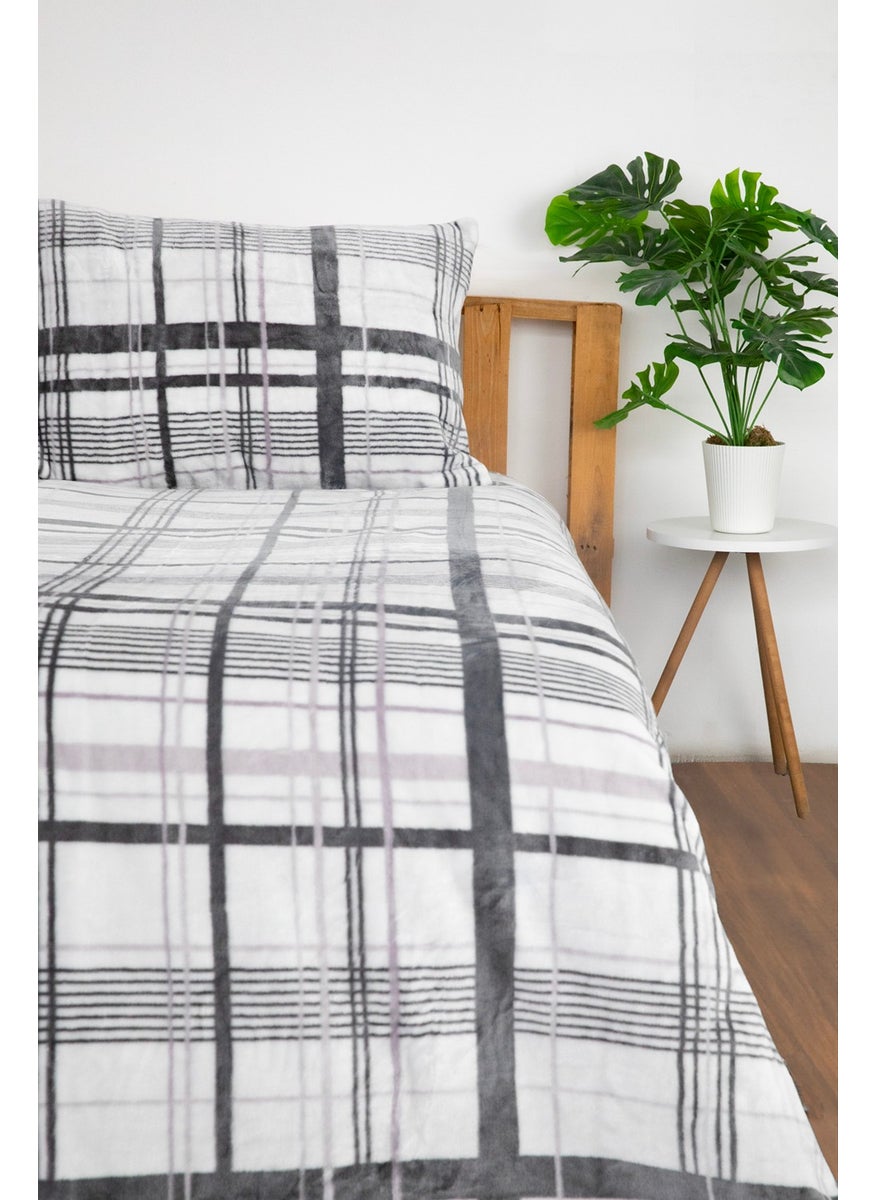 Favora - 2 Piece Woolly Single Blanket Bedspread Set - G - Image 1