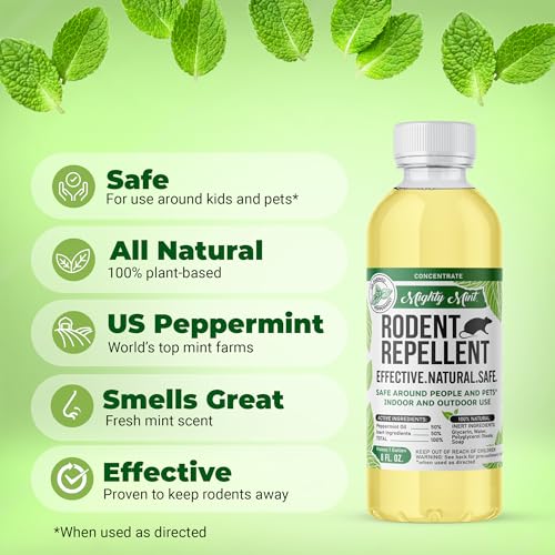 Mighty Mint Peppermint Oil Rodent Repellent Concentrate – Natural Indoor & Outdoor Control for Mice and Rats – Plant-Based, Extra-Strong Formula - 16 oz - Image 2
