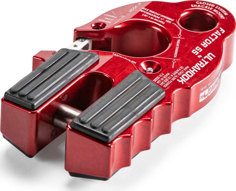 Factor 55 Ultrahook Closed System Shackle Pin Mount, Designed for Steel Cables and Synthetic Ropes - Red - Image 4