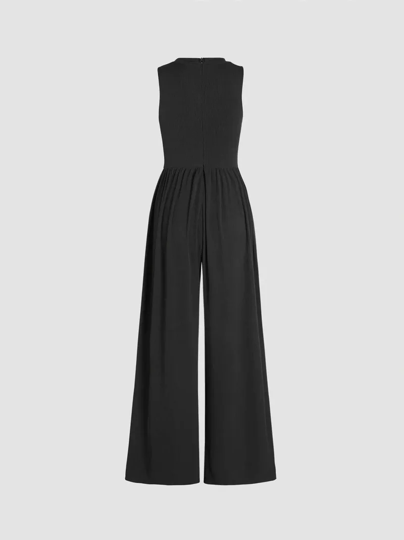 HICCUP Crew Neck Wide Leg Jumpsuit