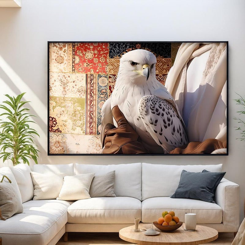 Marktna One canvas painting with a Najdi art design and a hollow frame, measuring (70×50), one piece - Image 2