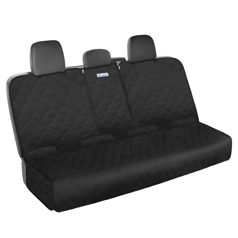 ALLANSING XL Back Seat Cover - Heavy Duty 900D Waterproof Non-Slip Car Seat Protector for Messy Pet Dogs & Kids, Tailored for Full-Size Trucks/SUVs Rear Split Bench, Easy Clean (Black) - Image 1
