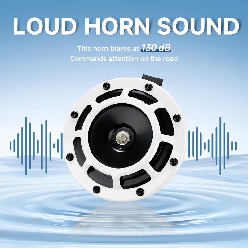 FARBIN Car Horn 12V Super Tone Horn High Tone/Low Tone Twin Horn Kit Loud Horn for Car Motorcycle Truck (white) - Image 2