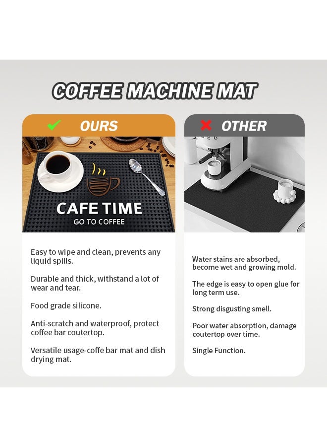 Anti-Spill Coffee Mat Thick Coffee Insulation Mat Anti-Slip Rubber Coffee Machine Table Mat Washable Foldable Kitchen Accessories Suitable For Beverages, Tableware, Coffee Machine 45x30x0.8cm  - Image 4