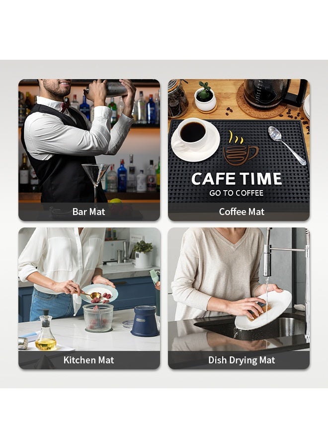 Anti-Spill Coffee Mat Thick Coffee Insulation Mat Anti-Slip Rubber Coffee Machine Table Mat Washable Foldable Kitchen Accessories Suitable For Beverages, Tableware, Coffee Machine 45x30x0.8cm  - Image 5