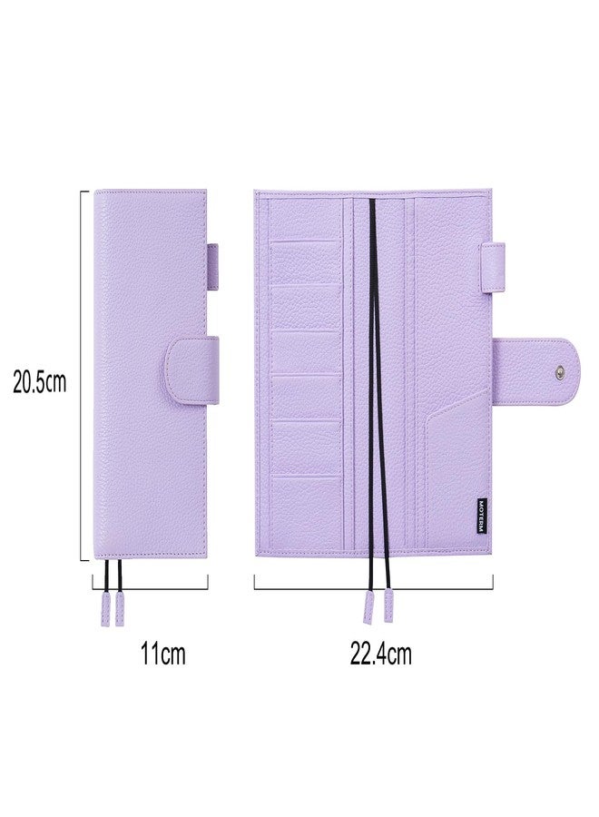 Moterm Leather Cover for Hobonichi Weeks - Fits Hobonichi Weeks/Weeks Mega, with Back Pocket (Pebbled-Lavender) - Image 2