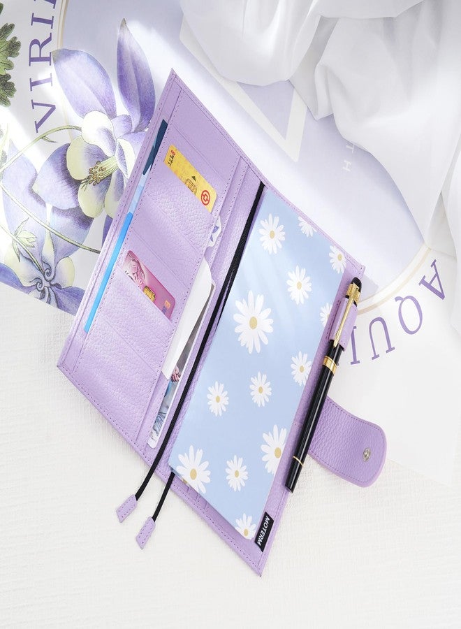 Moterm Leather Cover for Hobonichi Weeks - Fits Hobonichi Weeks/Weeks Mega, with Back Pocket (Pebbled-Lavender) - Image 3