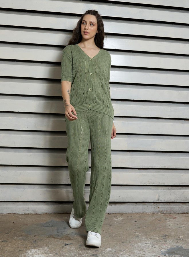 HIGH STAR Women’s Regular Fit Green Co-ord – Fresh and Stylish - Image 3