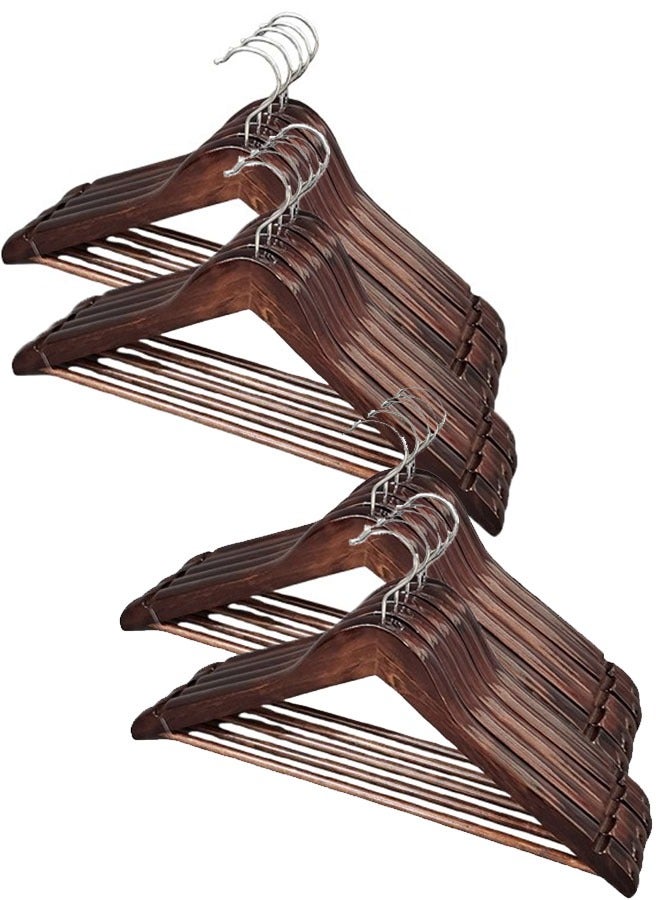 Pack of 20 Non Slip Swivel Hook Wooden Hangers - Image 1