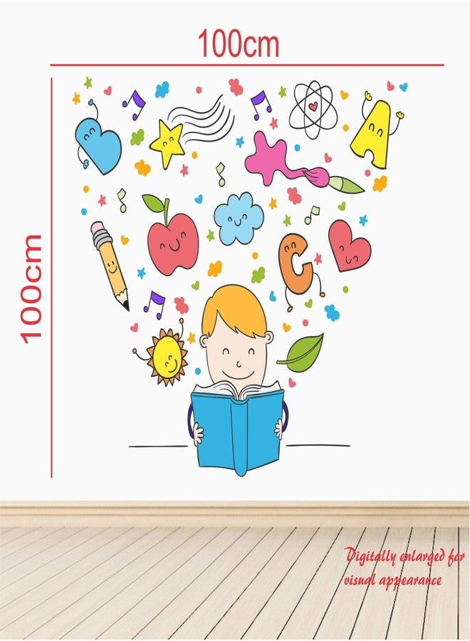 StickMe Reading Book Baby Wall Sticker - Self Adhesive Peel & Stick Vinyl Stickers Set for Kids Room, Nursery Preschool Kindergarten, Playroom SM085 (Multi Colour, 100cm X 100 cm) - Image 5