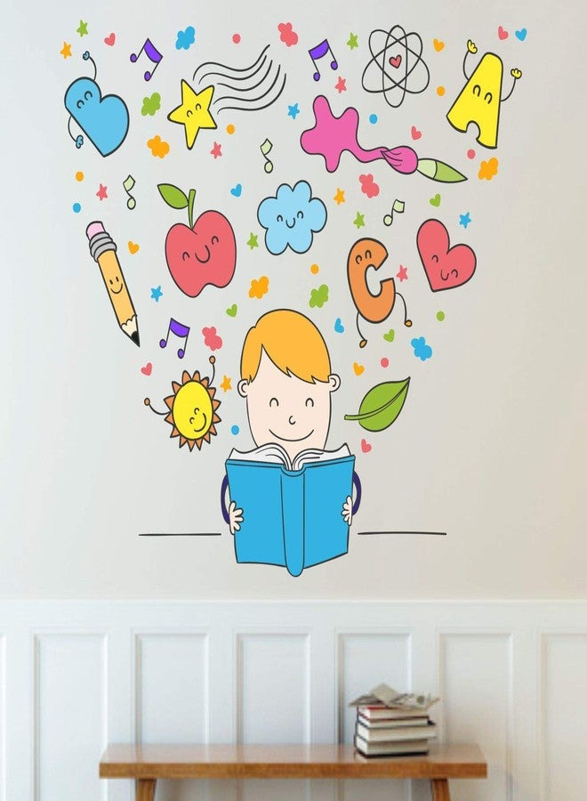 StickMe Reading Book Baby Wall Sticker - Self Adhesive Peel & Stick Vinyl Stickers Set for Kids Room, Nursery Preschool Kindergarten, Playroom SM085 (Multi Colour, 100cm X 100 cm) - Image 3