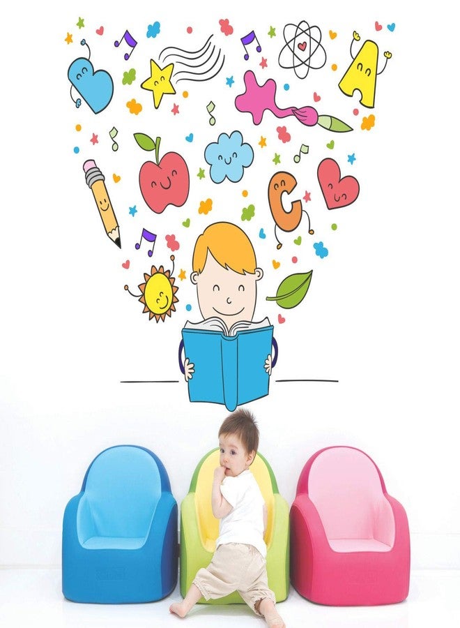 StickMe Reading Book Baby Wall Sticker - Self Adhesive Peel & Stick Vinyl Stickers Set for Kids Room, Nursery Preschool Kindergarten, Playroom SM085 (Multi Colour, 100cm X 100 cm) - Image 4