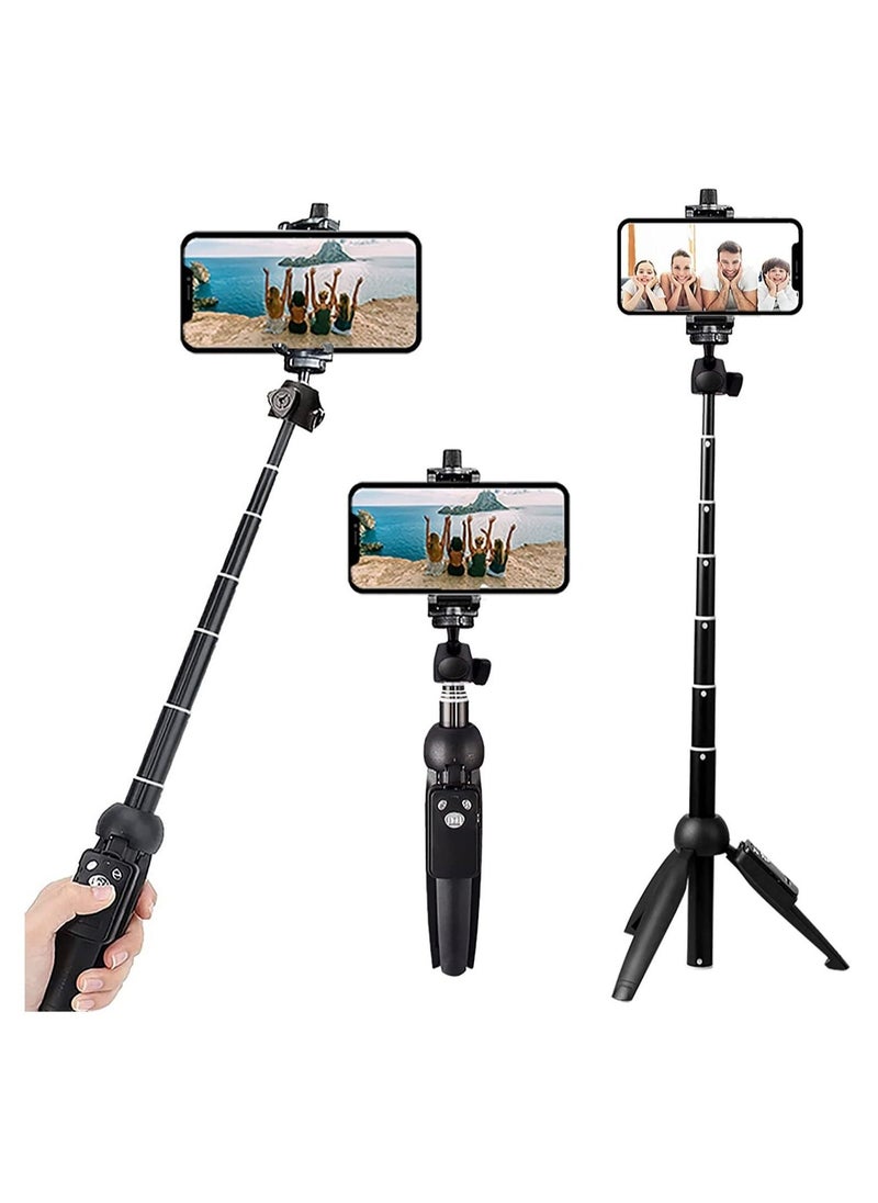Raxoom Selfie Stick For Phone Size 4.5-6.2Inch, Extendable Selfie Stick Tripod with Bluetooth Wireless Remote Phone Holder - Image 1
