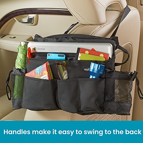 High Road SwingAway Car Front Seat Organizer with 6 Storage Pockets and 2 Bottle or Cup Holders - Image 2