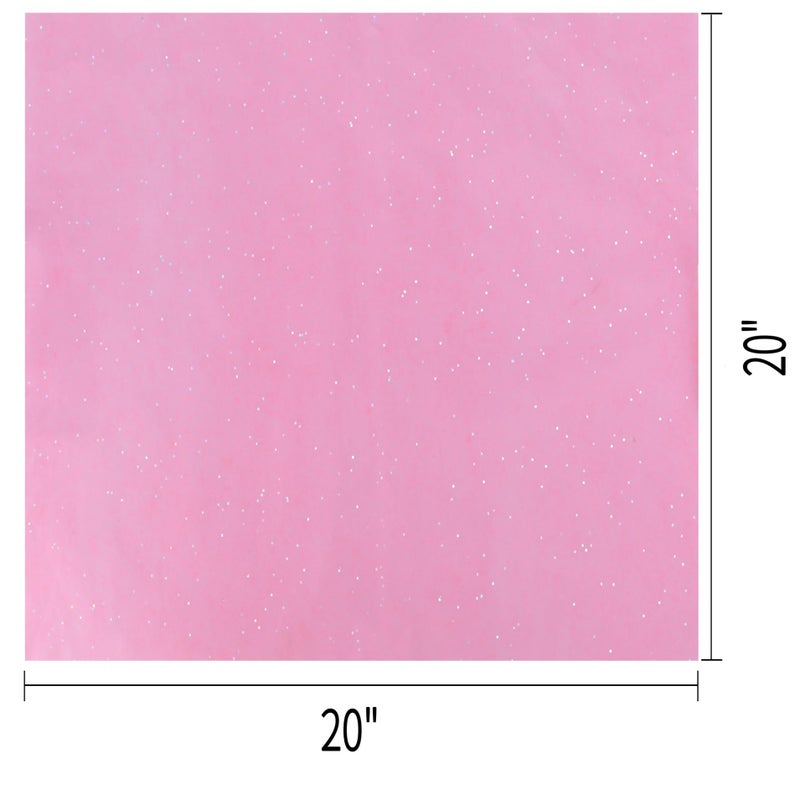 SUNCOLOR 36 Sheets Glitter Pink Tissue Paper for Gift Bags â€“ 20 x 20 inch Sparkling Wrapping Tissue for Crafts & Party Packaging - Image 2