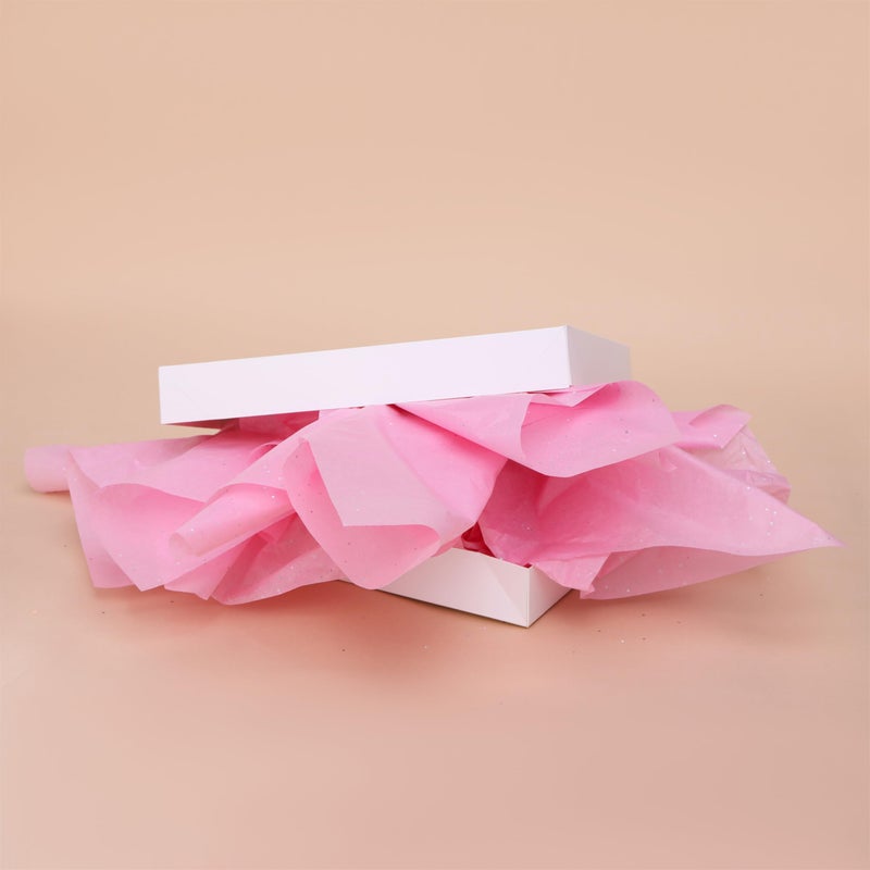 SUNCOLOR 36 Sheets Glitter Pink Tissue Paper for Gift Bags â€“ 20 x 20 inch Sparkling Wrapping Tissue for Crafts & Party Packaging - Image 5