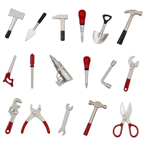 GALAOMA 17PCS 112 Miniature Doll House Tools Metal Home Repair MultiTool Model Set Fun for Party Dollhouse Decoration Accessories Mini Yard Supplies Creative Pretend Toy Tool - Image 1
