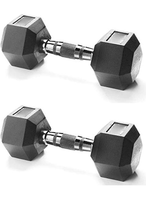 7kg Hex Rubber Dumbbell – Home Fitness Dumbbell for Strength Training and Exercise
