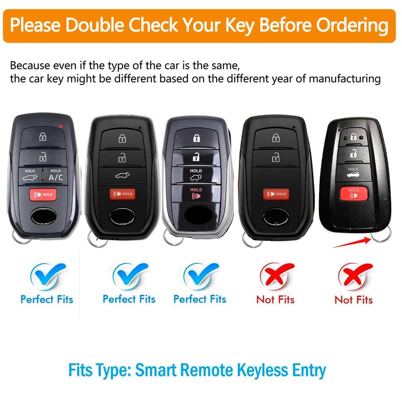 Sindeda for Toyota Key Fob Cover with Metal Keychain & Leather Strap for 2025-2026 Camry 4 Runner 2019-2026 Venza, Land Cruiser,2023-2026 Tacoma Grand Highlander,Corolla,bZ4X,4-5 Buttons(Red) - Image 2