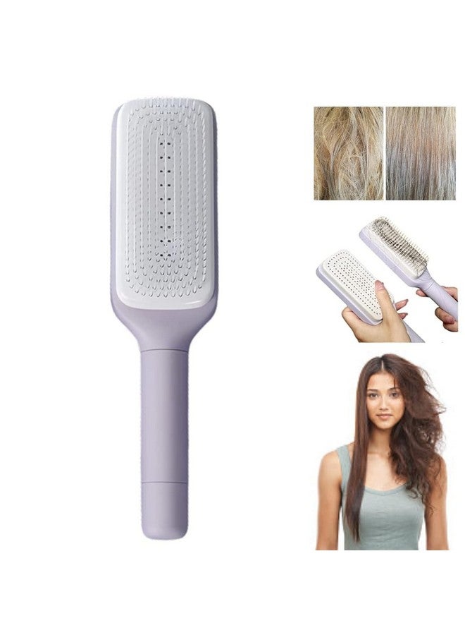AJIGNA MART 4-in-1 Self-Cleaning Anti-Static Massage Comb, Detangles Wet/Dry Hair, Gentle Scalp Massage, Reduces Frizz, Easy to Clean, Unisex Adult, All Hair Types - Image 1