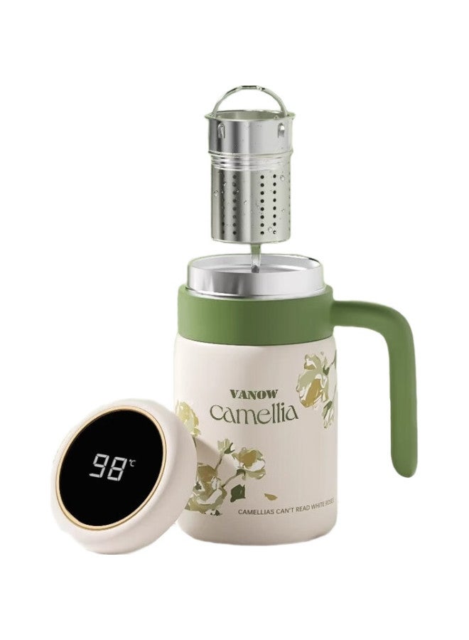 Vanow Camellia Insulated Office Mug, 316 Stainless Steel Tea Infuser Cup, Back-To Gift For Teachers, Tea-Water Separation Water Bottle - Image 2