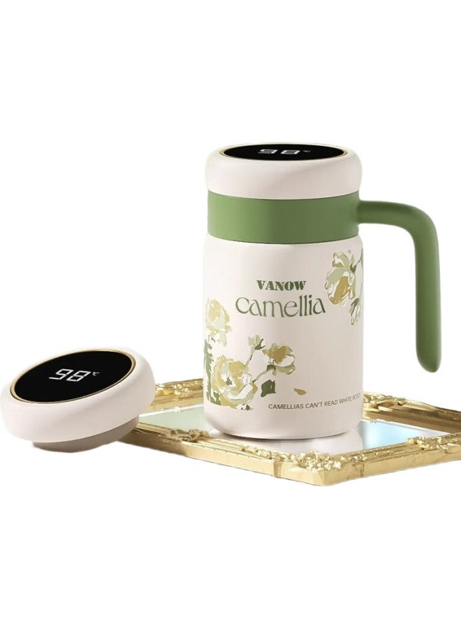Vanow Camellia Insulated Office Mug, 316 Stainless Steel Tea Infuser Cup, Back-To Gift For Teachers, Tea-Water Separation Water Bottle - Image 3