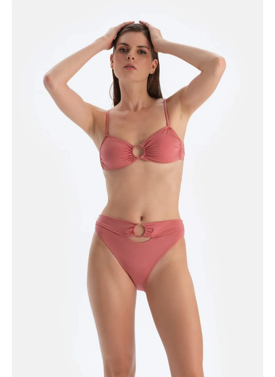 داجي Rose Dried Strapless Bikini Top