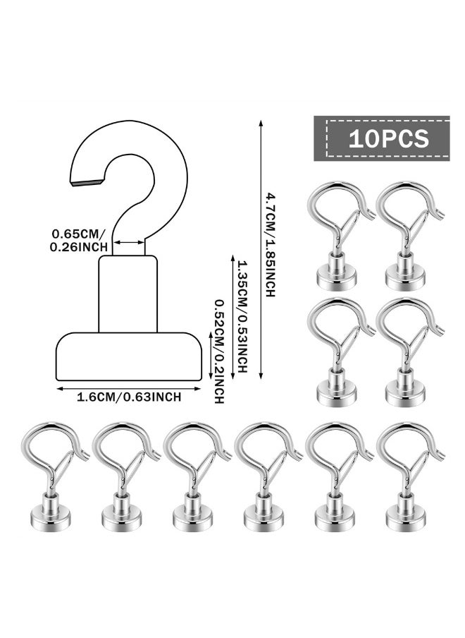 Generic Heavy Duty Magnetic Hooks 25lbs Strong Snap Hook for Kitchen Office Cabin Grill Pack of 10  - Image 2