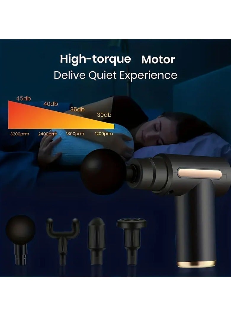Massage Gun Deep Tissue Massage Gun with High Torque Motor - USB Rechargeable, Elegant Design, for Back and Neck Relaxation, 800mAh Lithium Polymer Battery, Compact and Portable  - Image 5