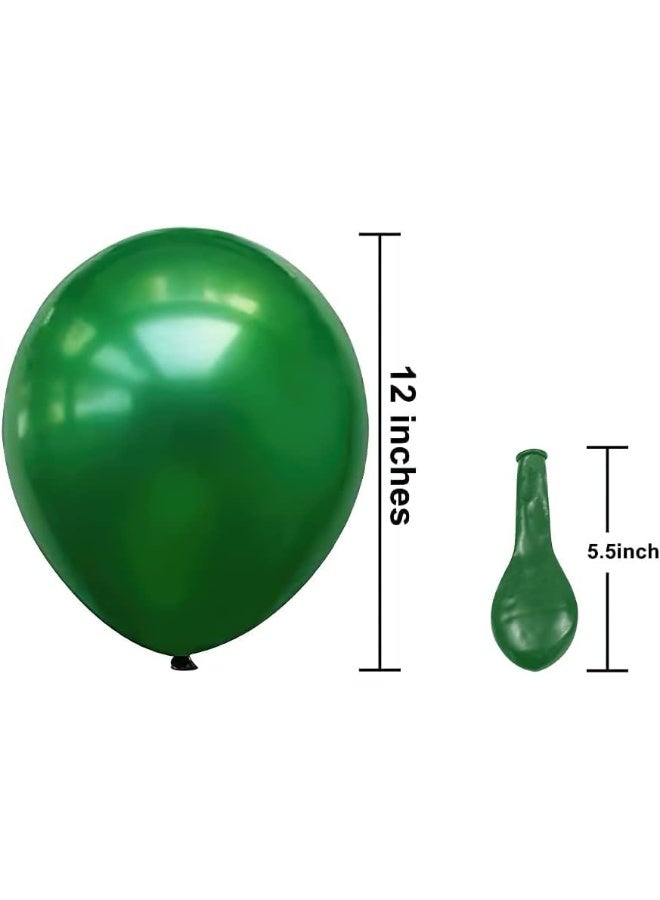 Goldedge 20 PC Metallic Coating Green Latex Balloons, 12 Inch Decorative Balloons for Birthday, Party, Wedding, Event, and Everyday Use  - Image 2