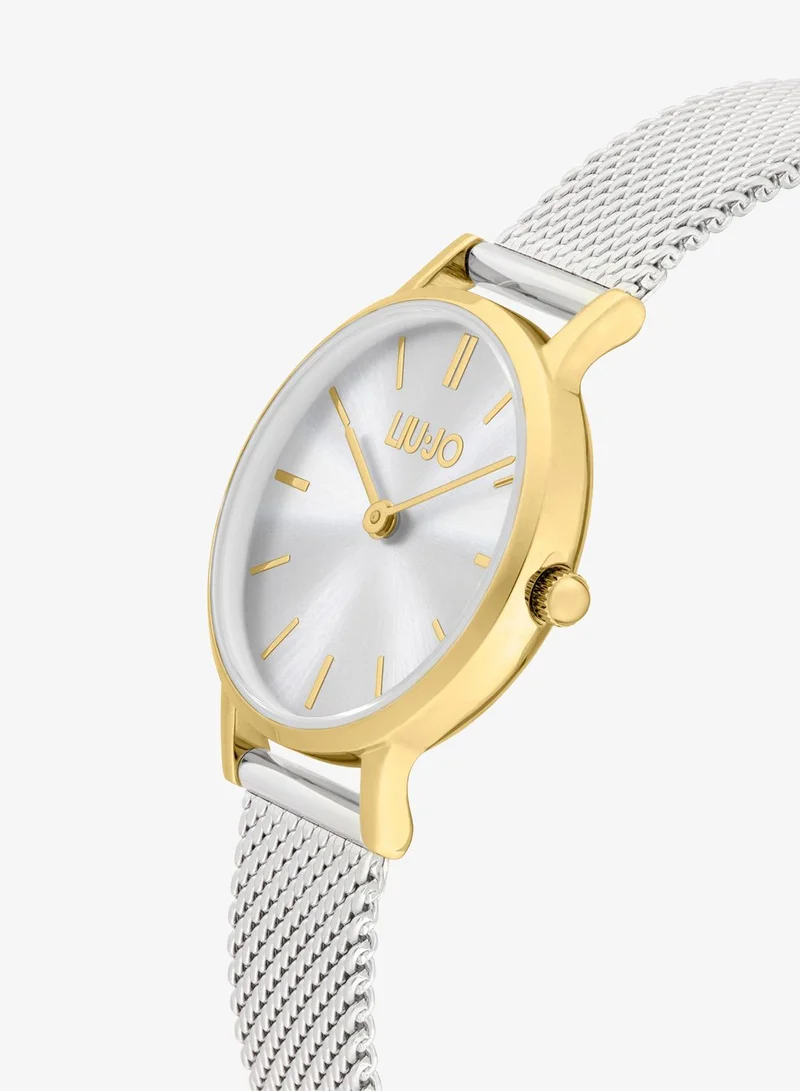 Liu Jo Women's Mini Moonlight Watch, 26 mm, Gold-Tone Mesh Bracelet, Silver Dial