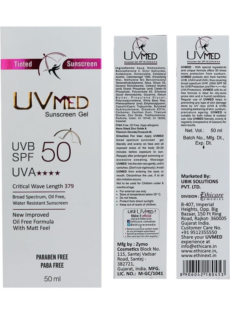 UV Sunscreen Gel, SPF 50 UVA, Pack of Two, 50 ml each - Image 3
