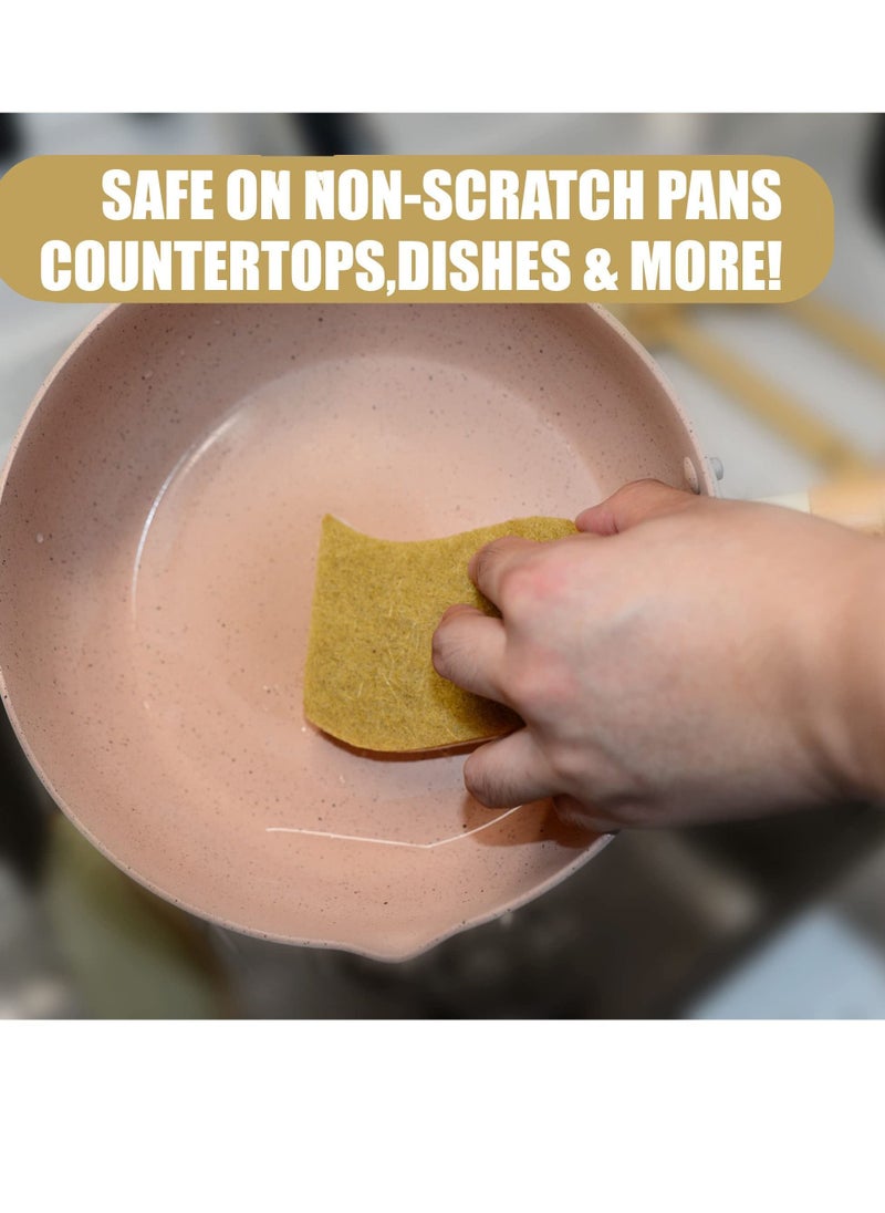 Natural Kitchen Sponge, 10 Count Multipurpose Kitchen Sponge Biodegradable Compostable Cellulose For All Surfaces Dishwashing Nonstick Cookware Countertops