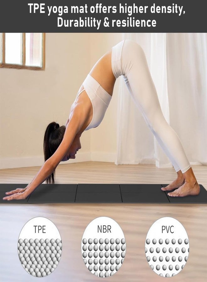 برو بيروس بساط يوغا قابل للطي من بروبيروس® مع حقيبة حمل، مصنوع من مادة TPE مانعة للانزلاق، سمك 5 مم، مقاس 72 × 24 بوصة، أسود، بساط تمارين محمول وصديق للبيئة للمنزل، الصالة الرياضية، السفر، مناسب للرجال والنساء، تمارين البيلاتس، تمارين اللياقة البدنية - Image 5