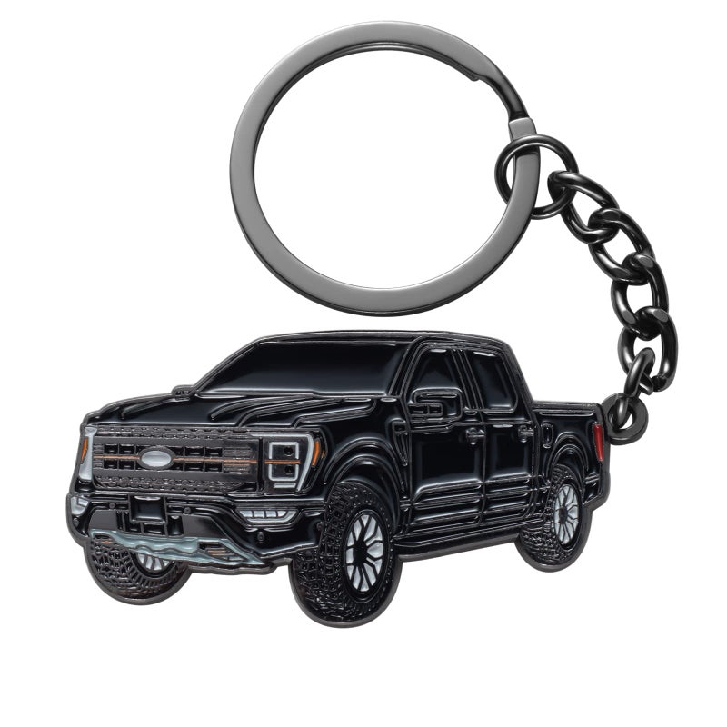 SINLAKUA F150 Keychain for Ford F150 Accessories 2023 F-150 Key Chain Fob Cover 2022 Toy Truck Metal KeyRing Accessories Black - Image 1