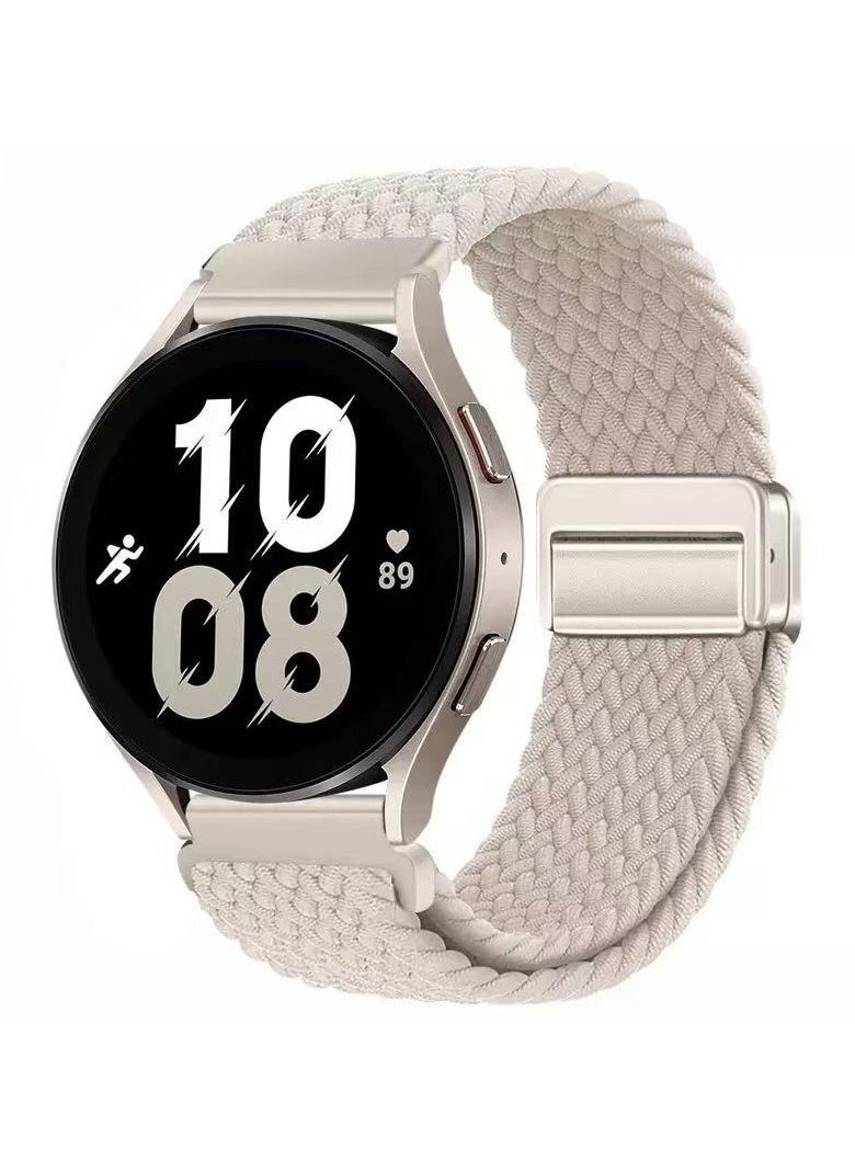 DKNG 22mm Magnetic Nylon Band Compatible with Huawei Watch GT5, Huawei Watch GT5pro/GT4/GT3/GT2/GT3pro/GT2pro GT2pro ECG/GT2e, watch4/3/watch2pro/Watch Buds/GTRunner, Honor magic2/magic/dream/GS pro, /4pro, Samsung Watch 7/6 Watch Sport Adjustable Interchangeable Strap, Ladies, Men Black/ white  - Image 2
