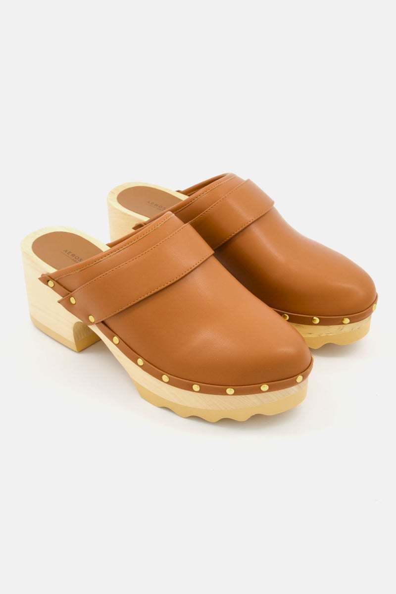 AEROSOLES أحذية نسائية متوسطة الحجم من الجلد، بني - Image 1