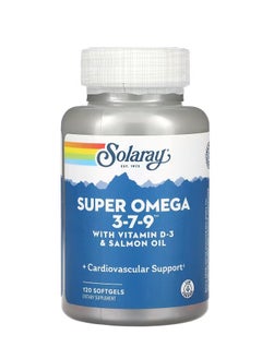 Solaray Super Omega 3-7-9 Cardiovascular Support 120 Softgels  - Image 1