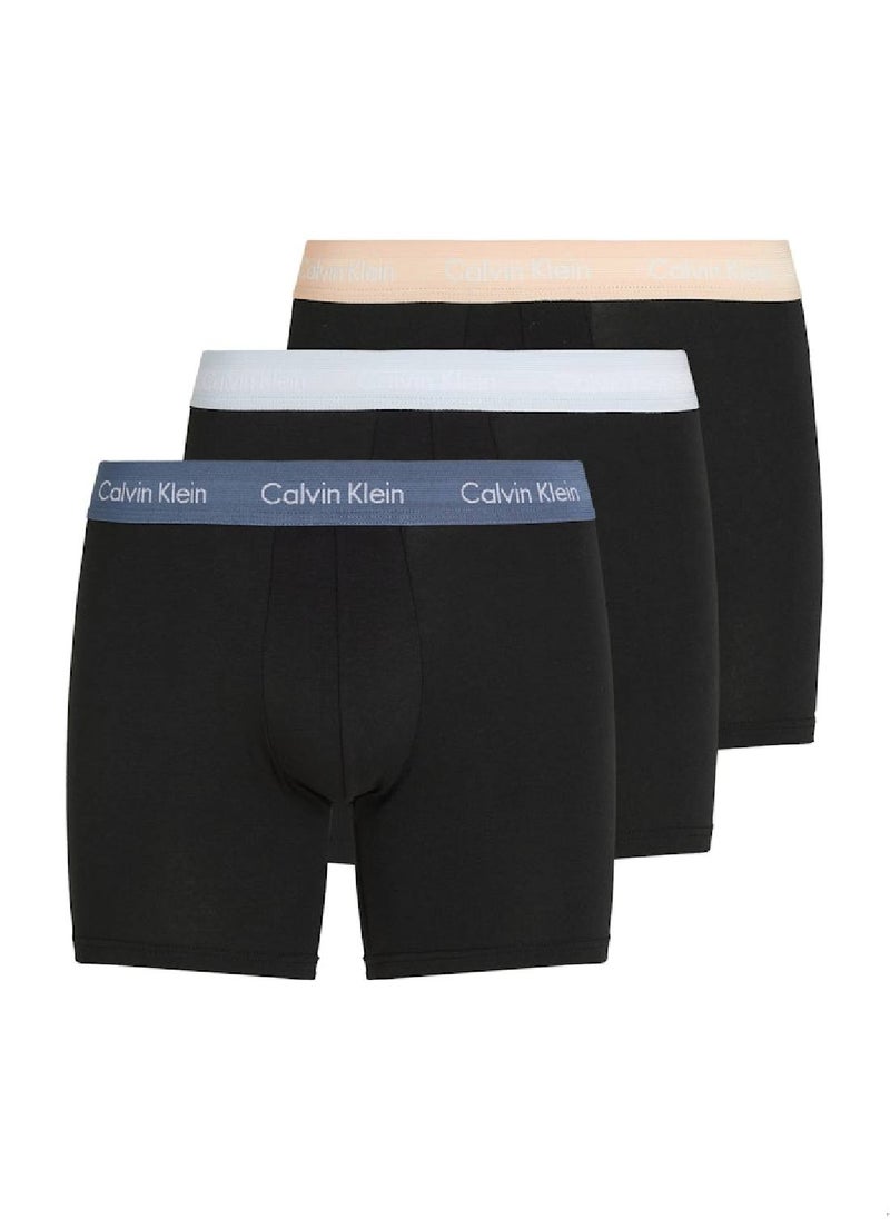 CALVIN KLEIN Men's  3 Pack Boxer Briefs - Cotton, Multicolour  - Image 1