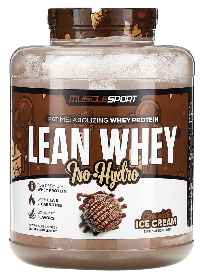 MUSCLESPORT Lean Whey IsoHydro Chocolate Ice Cream 5 lbs (2268 g)