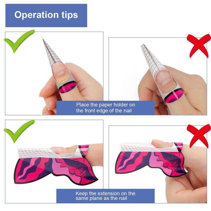 Ahier أشكال أظافر جل ذاتية اللصق على شكل فراشة AHIER - 100 قطعة أداة DIY أكريليك لملصقات دليل جل UV - Image 4