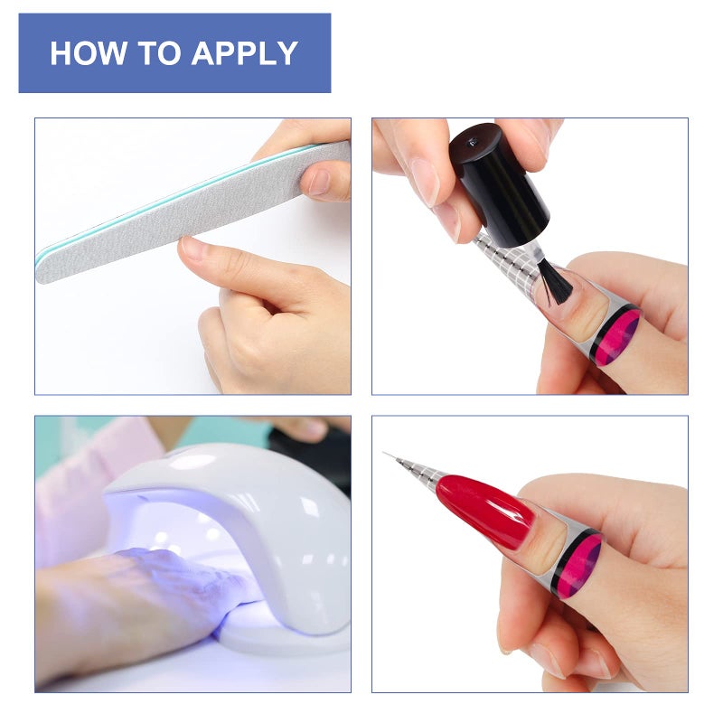 Ahier أشكال أظافر جل ذاتية اللصق على شكل فراشة AHIER - 100 قطعة أداة DIY أكريليك لملصقات دليل جل UV - Image 5