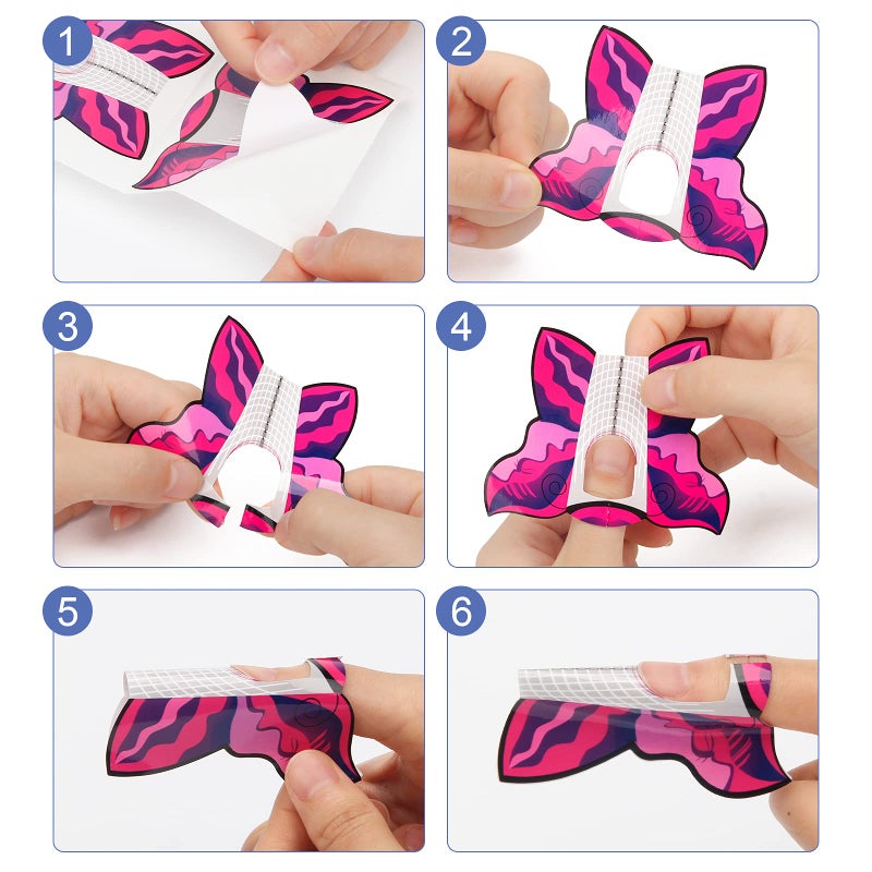 Ahier أشكال أظافر جل ذاتية اللصق على شكل فراشة AHIER - 100 قطعة أداة DIY أكريليك لملصقات دليل جل UV - Image 3