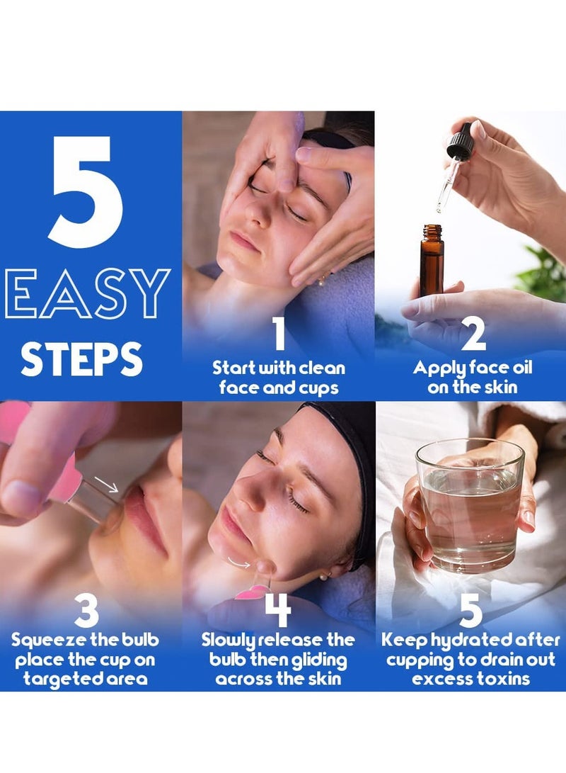 Cohoo Home 4 PCS Glass Facial Cupping Set, Cupping Therapy Set For Face,Body, Face Massage Kit For Anti Cellulite, Anti Wrinkle and Instantly Ageless Skin for Eyes, Face and Body - Image 3