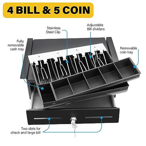 HK SYSTEMS 13" Heavy Duty Black "Push" Open Cash Drawer, 4B5C with Under Counter Mounting Metal bracket - Image 5