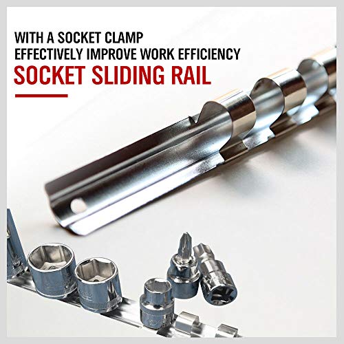 SEDY Socket Organizer Set, SEDY 3-Piece Metal Socket Holders/Socket Sliding Rail, 1/4-Inch, 3/8-Inch, 1/2-Inch - Image 2